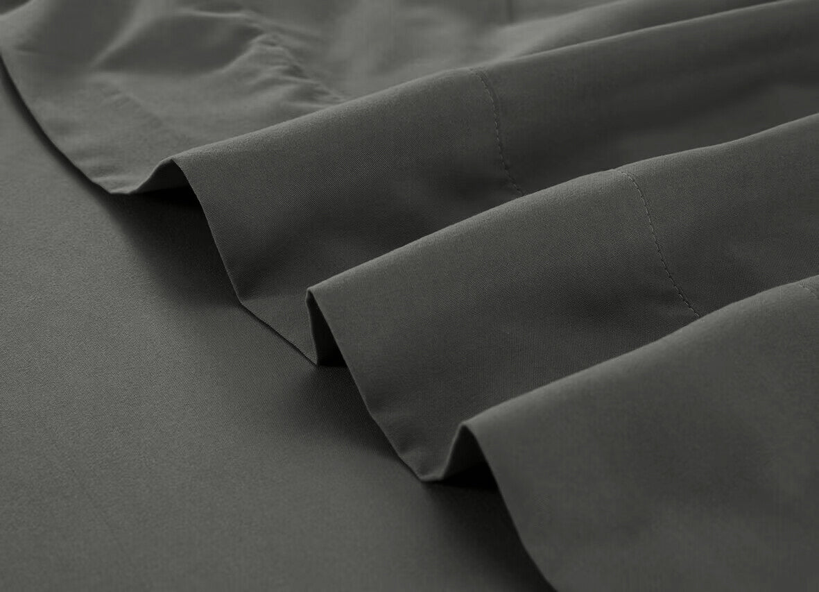 GOMINIMO 4 Pcs Bed Sheet Set 1000 Thread Count Ultra Soft Microfiber - Queen (Grey)