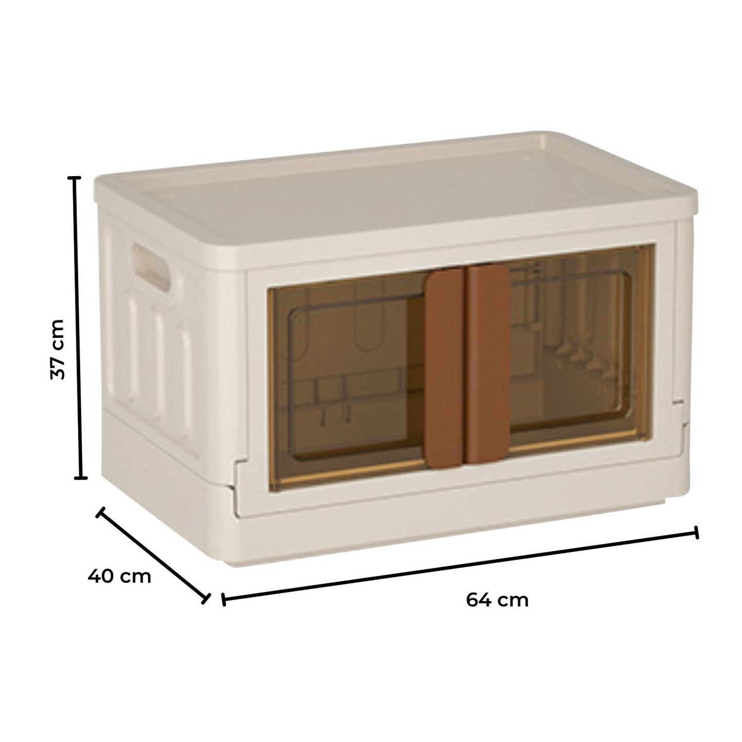 GOMINIMO 72L Foldable Storage Organizers(lvory+Brown) GO-FSCR-101-HXH