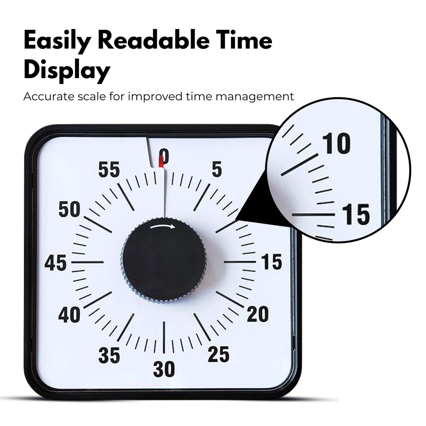 GOMINIMO 60-Minute Visual Countdown Timer (Large, Black) GO-KCT-101-BS
