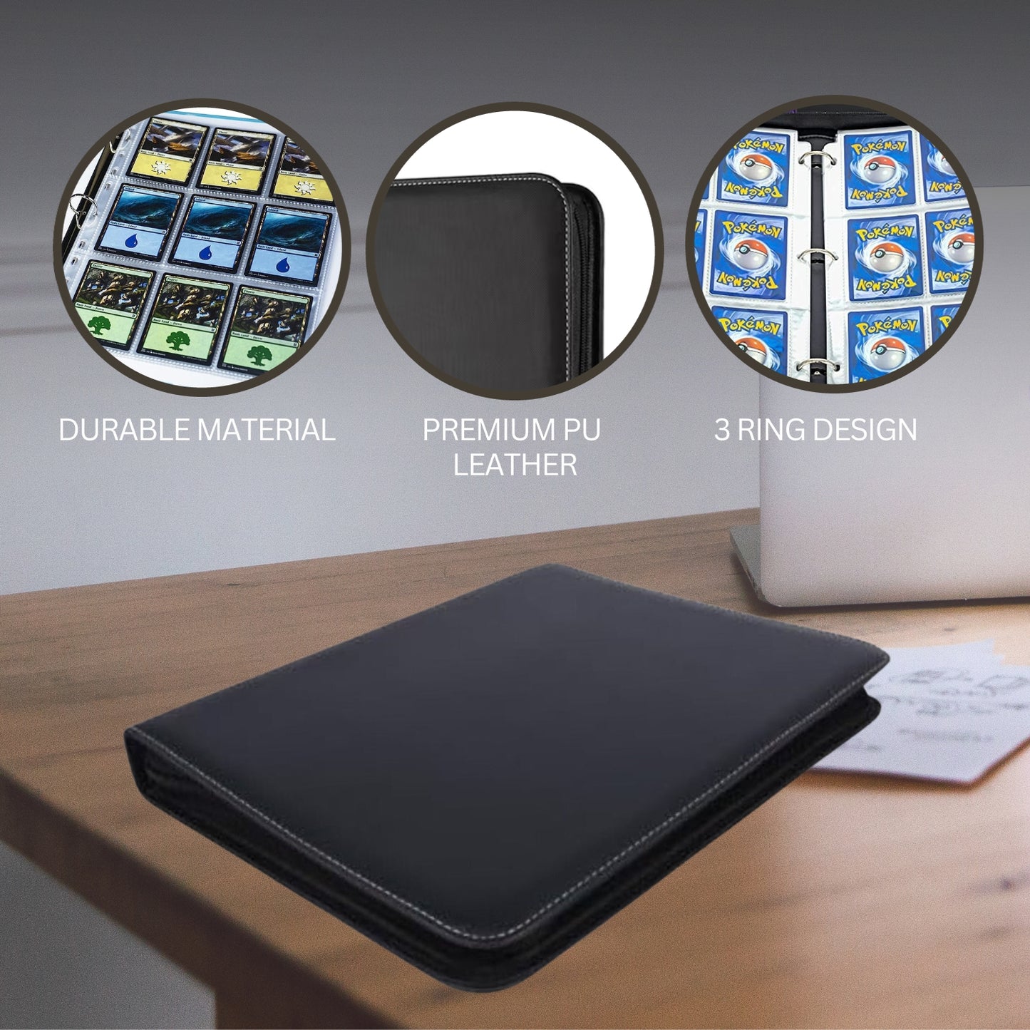 GOMINIMO 720 Pockets Cards Binder Sleeves (Black) GO-PCBS-100-JS