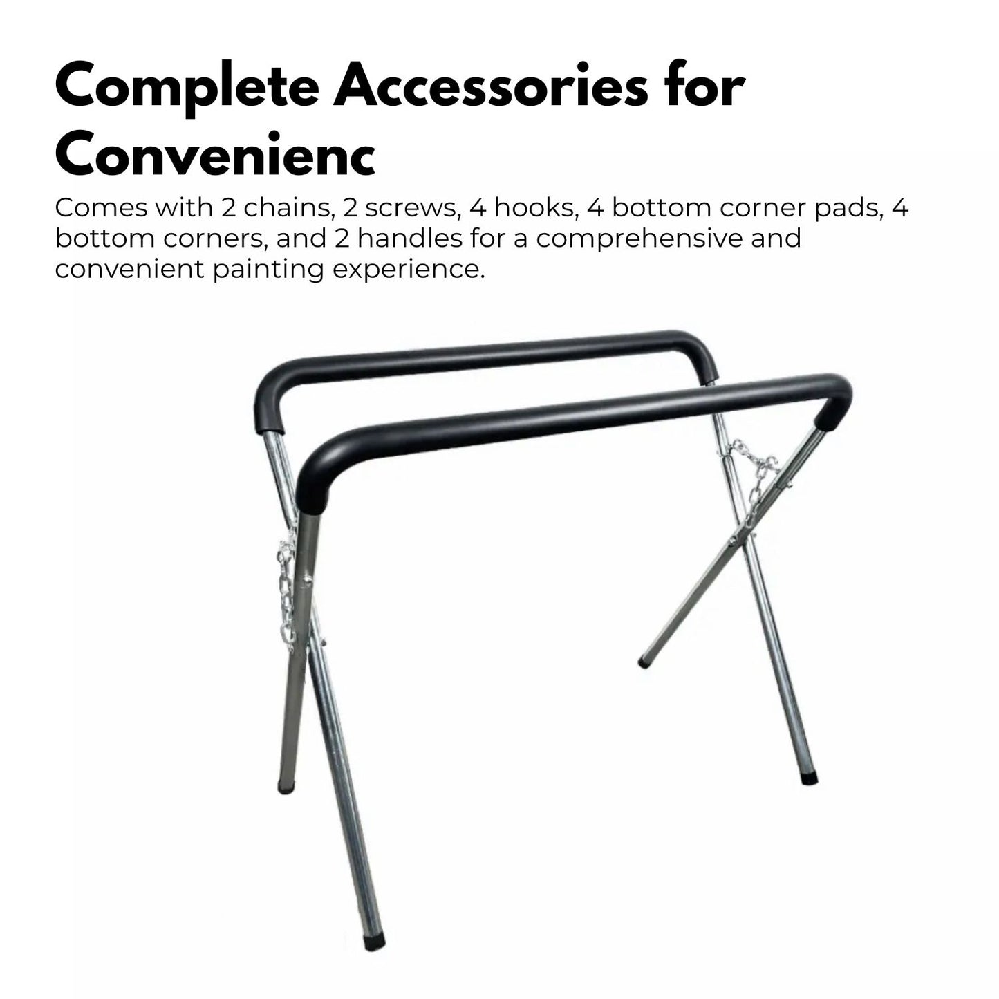 RYNOMATE 2x Adjustable Straight Leg Work Bench Panel Stand (Black) RNM-WBPS-100-QL