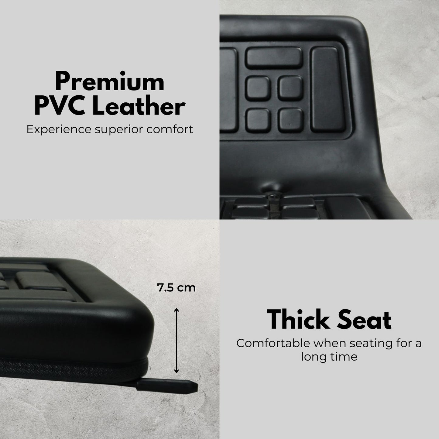 RYNOMATE Universal Tractor Seat with Easy Seat Adjustment (Black) RNM-TS-101-YF