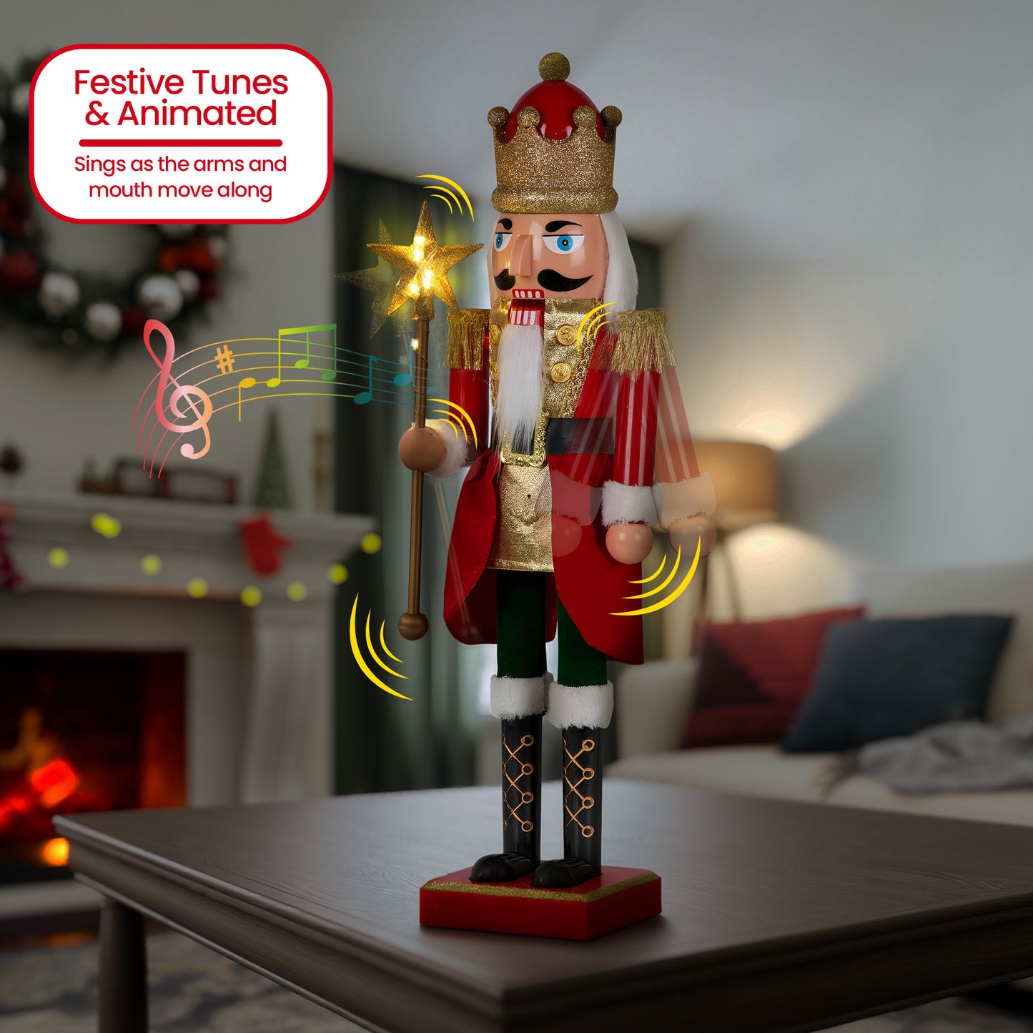 Christabelle 60cm Musical LED Animated Christmas Nutcracker Ornament Decoration