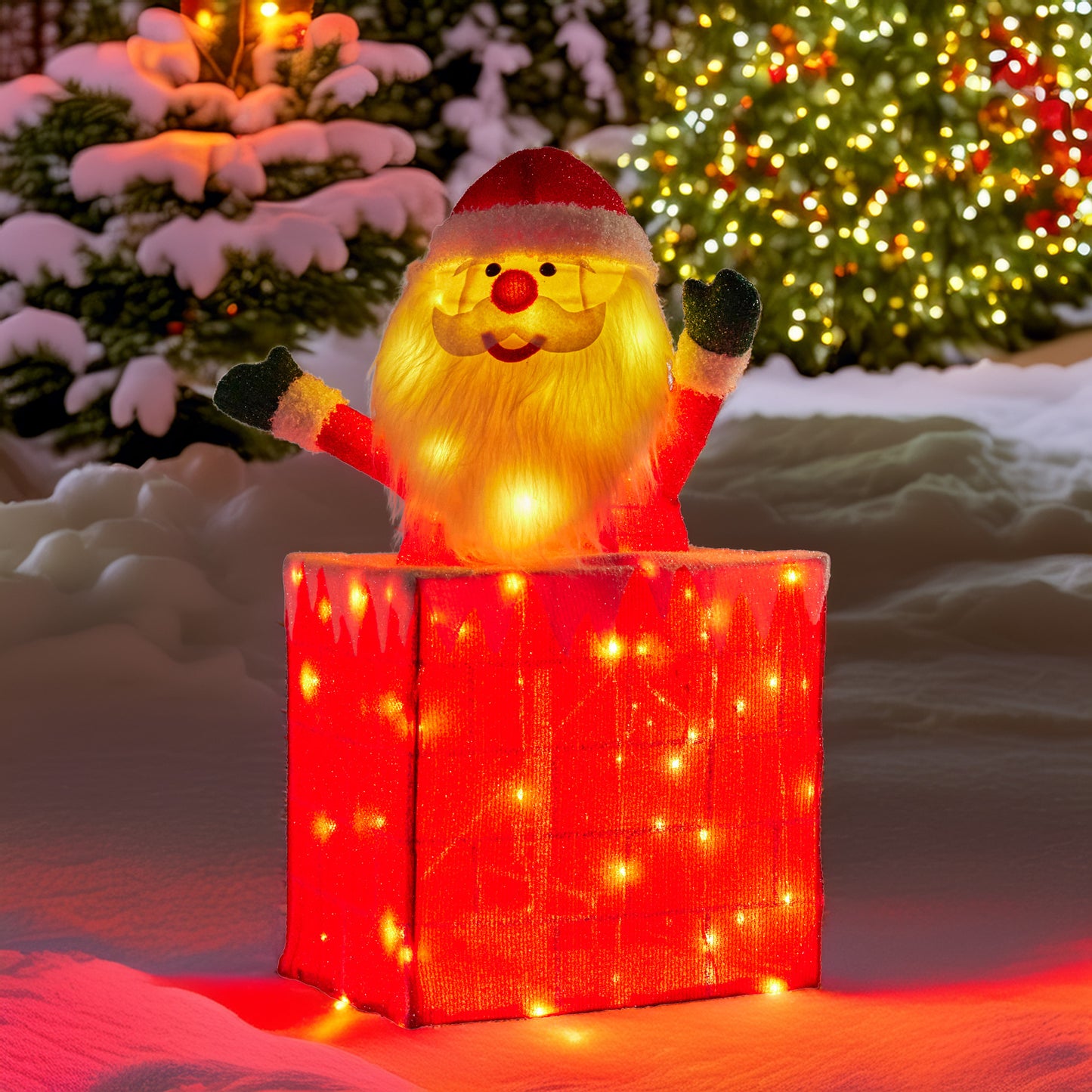 Christabelle 76cm Animated Santa In Chimney Christmas Tree Led Lights Ornament