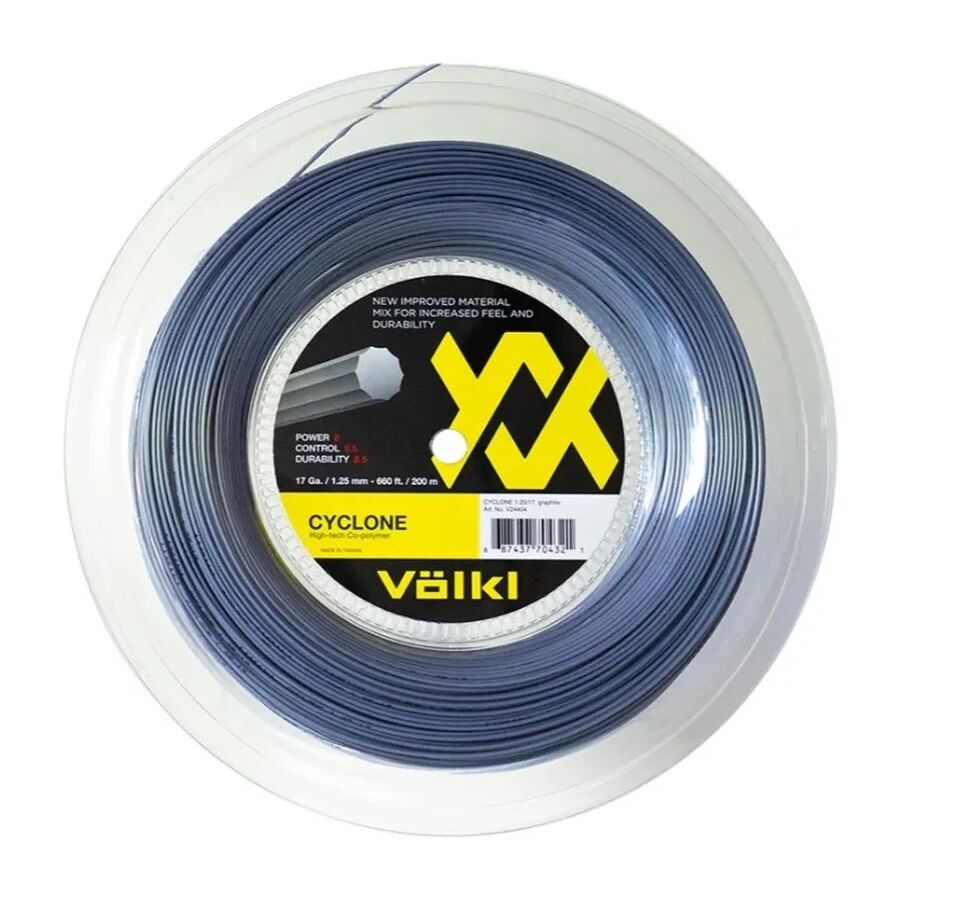 Volkl Cyclone 17g/1.25mm 200m String Reel Spool in Graphite