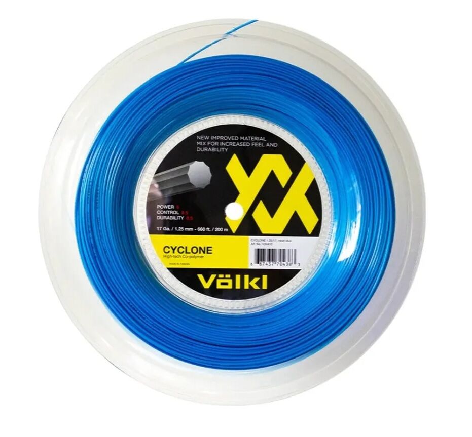 Volkl Cyclone Tennis String Reel 16g/1.30mm 200m in Neon Blue
