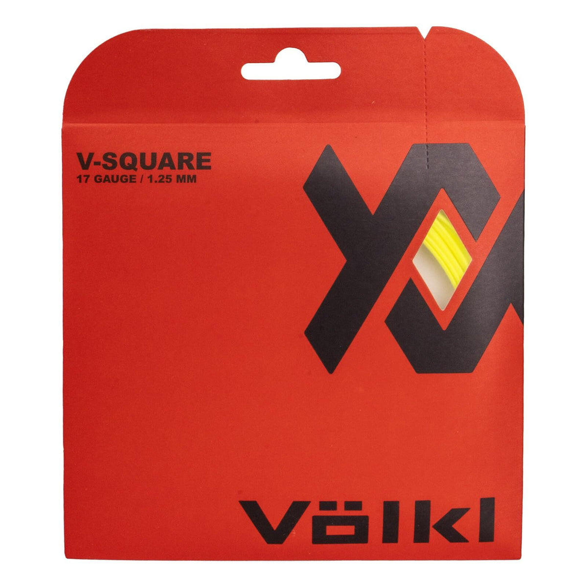 Volkl V-Square Tennis String Co-Polymer Spin 17g 1.25mm 12m Set in Neon Yellow