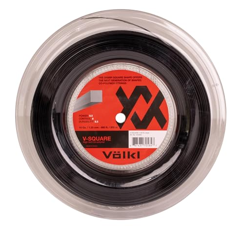 Volkl 200m V-Square 16g/1.30mm Tennis String Reel in Black