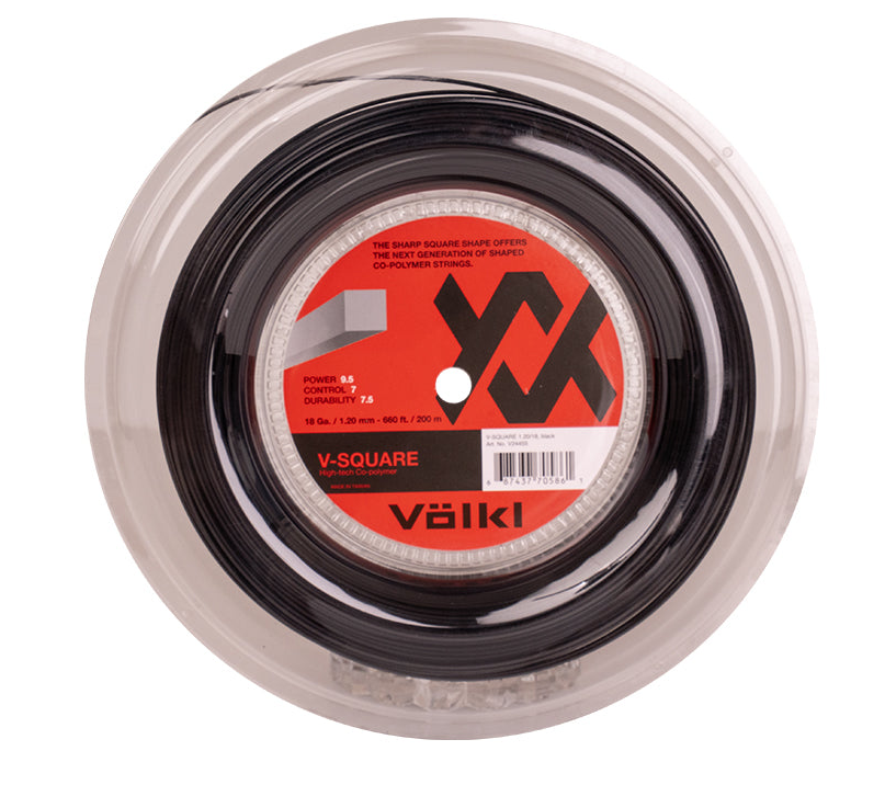 Volkl 200m V-Square 18g/1.20mm Tennis String Reel in Black