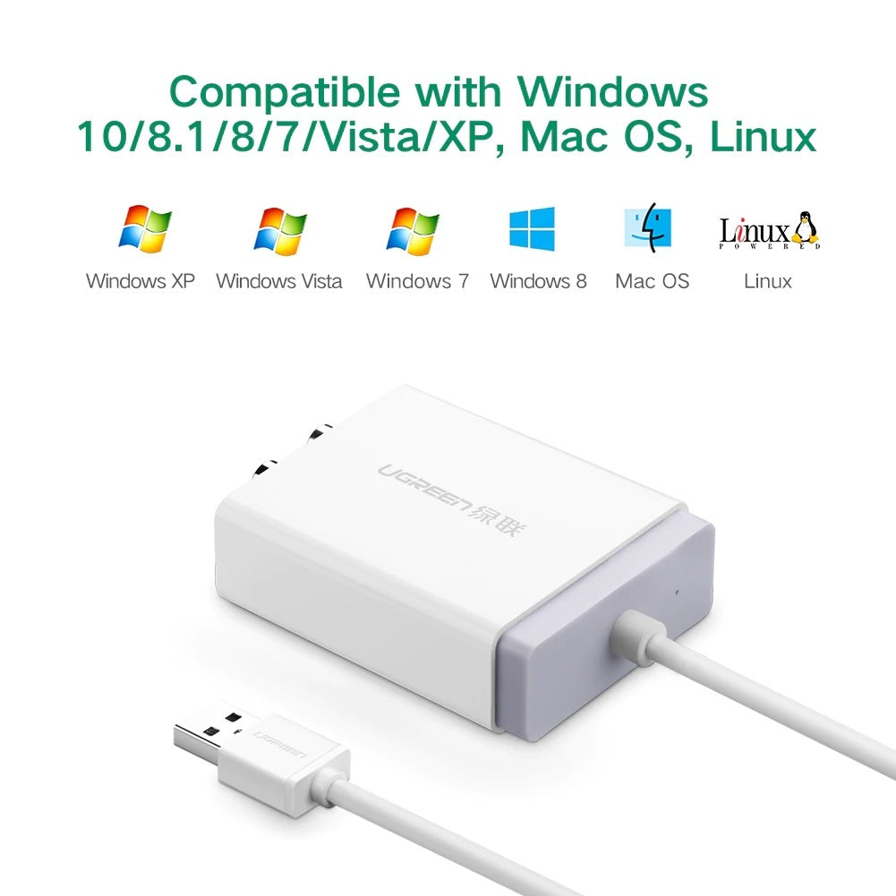 UGREEN 30521 USB Sound Card Converter with 2RCA