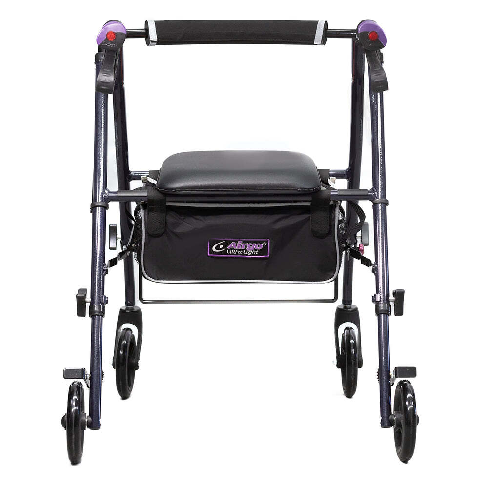 Ultra Light Mobility Rollator Wheelie Walker Eggplant