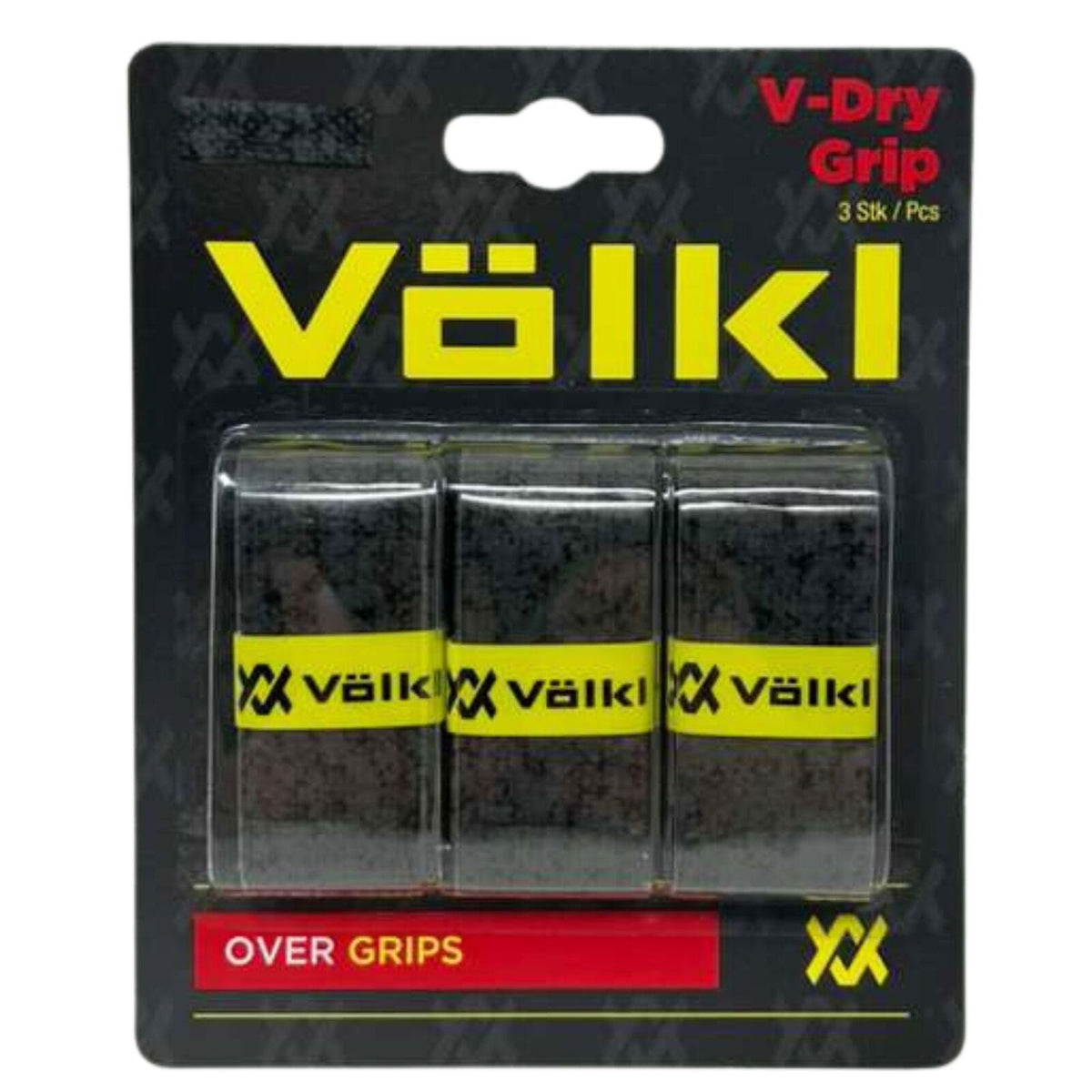 Volkl 3-Pack V-Dry Tennis Overgrips | High Performance Tennis Grip in Charcoal