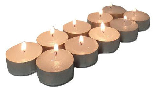 100 Pack Bulk Tea Lights Candles - White Smokeless Tealights Unscented - 9 Hour Burn Time
