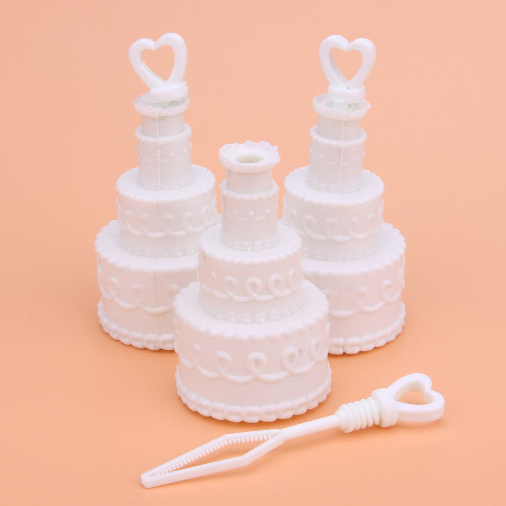 100 Pack Wedding Cake Blow Bubble Bottles White Plastic 6cm High Bomboniere Favour Guest Gift