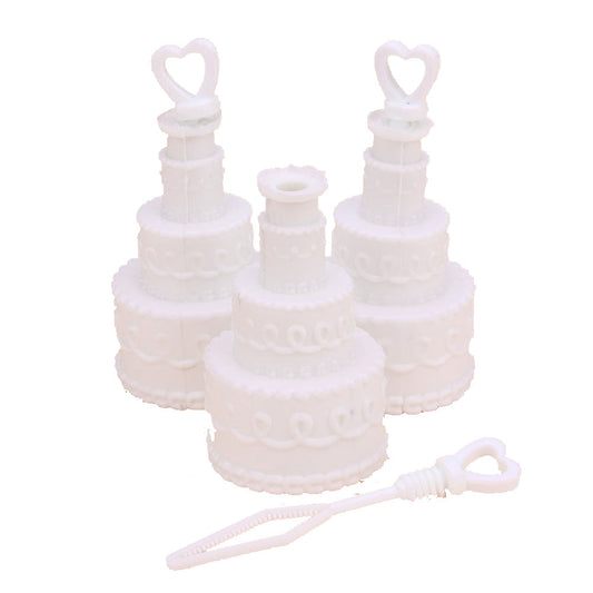 25 Pack Wedding Cake Blow Bubble Bottles White Plastic 6cm High Bomboniere Favour Guest Gift