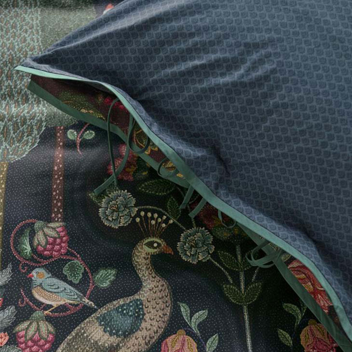 PIP Studio Pavoni Dark Blue Cotton Quilt Cover Set Queen