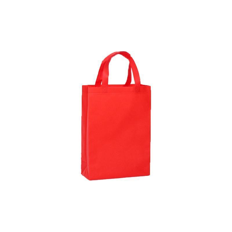 100PCS Reusable Non Woven Shopping Bags Eco Friendly Washable Tote Bags Red - 38X30X10CM