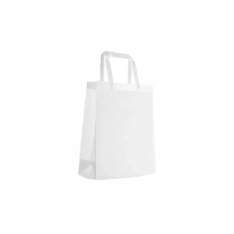 100PCS Reusable Non Woven Shopping Bags Eco Friendly Washable Tote Bags White - 35X25X10CM