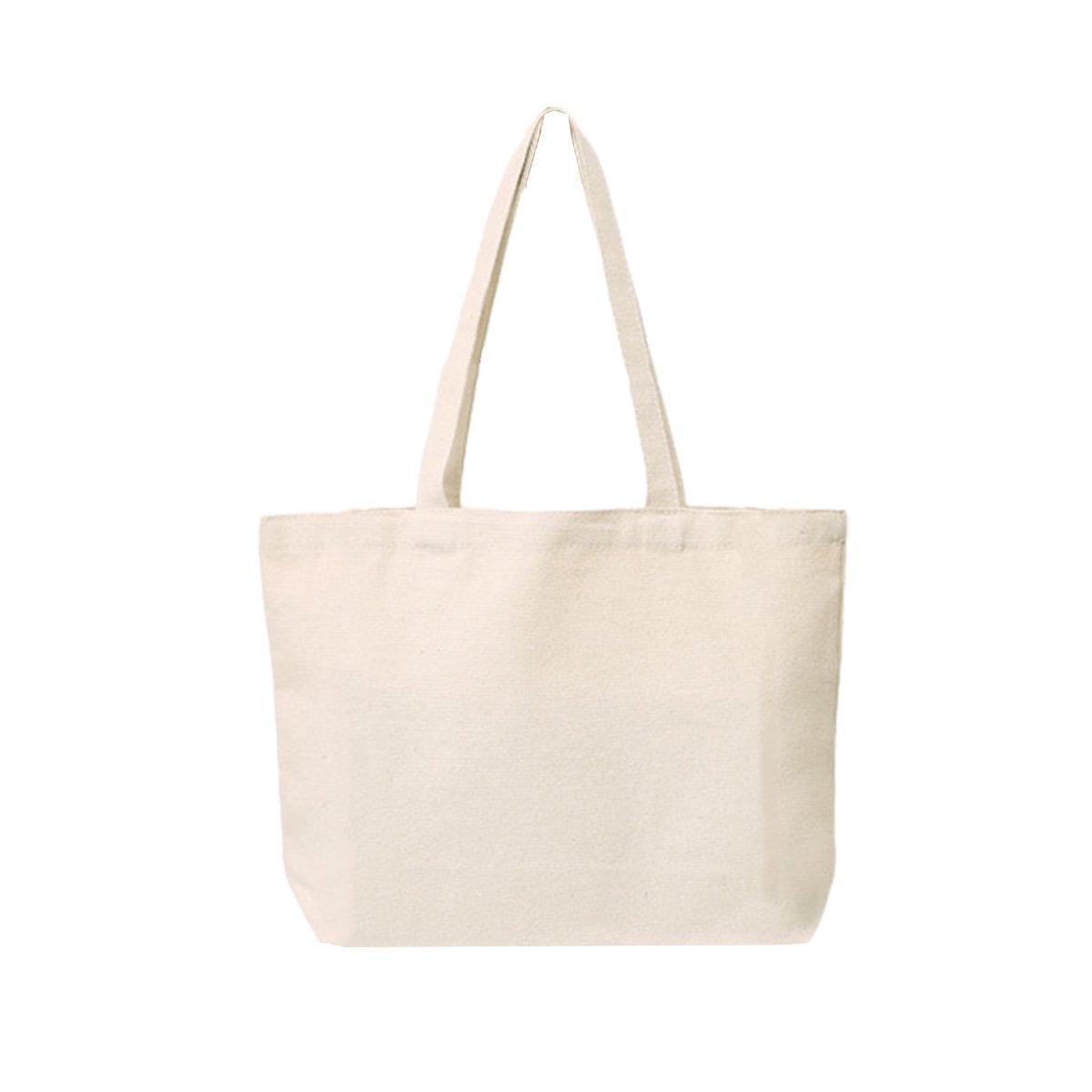 5PCS Canvas Tote Bag Cotton Blank DIY Shopping Shoulder Bags - Natural 35*40*10cm
