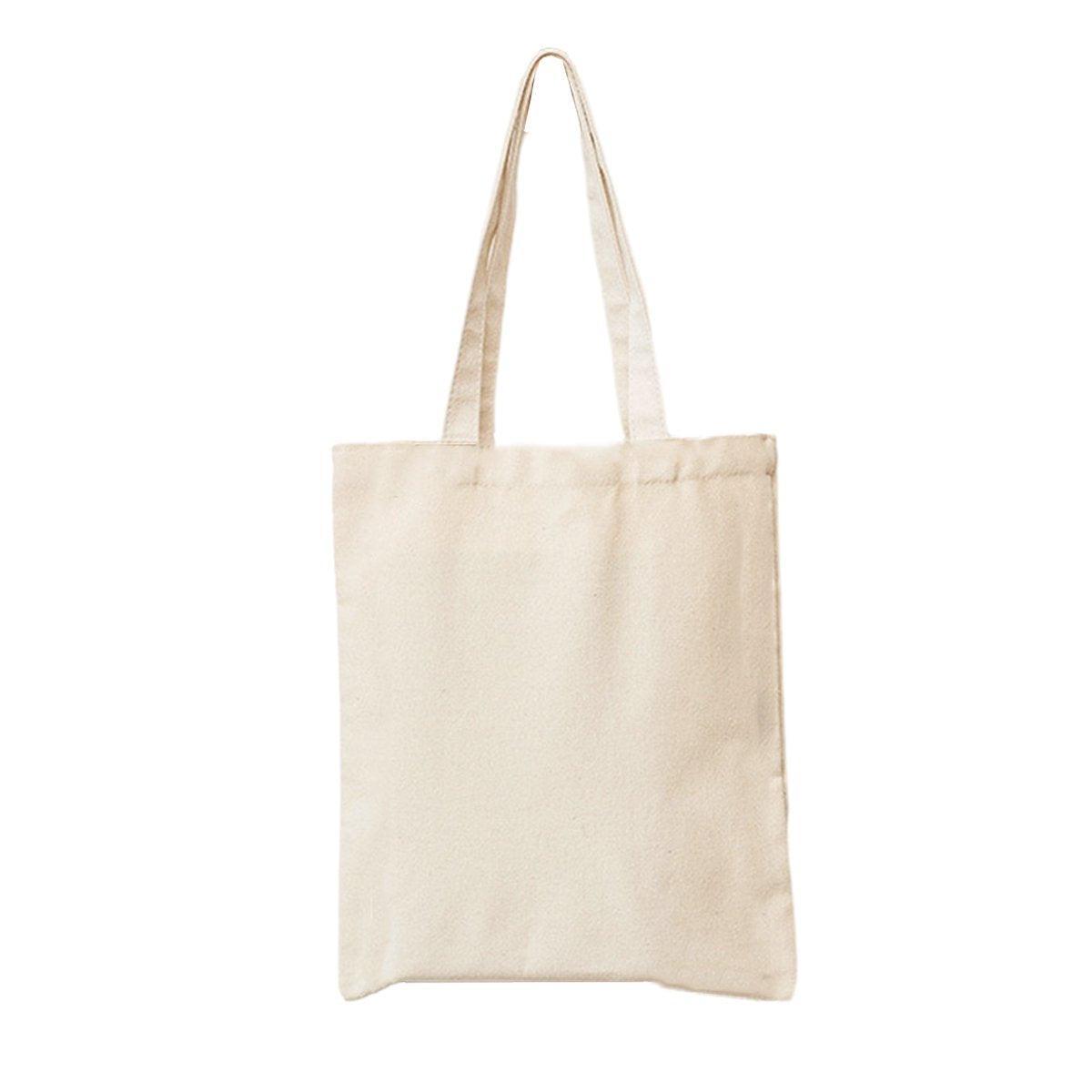 5PCS Canvas Tote Bag Cotton Blank DIY Shopping Shoulder Bags - Natural 35*40cm