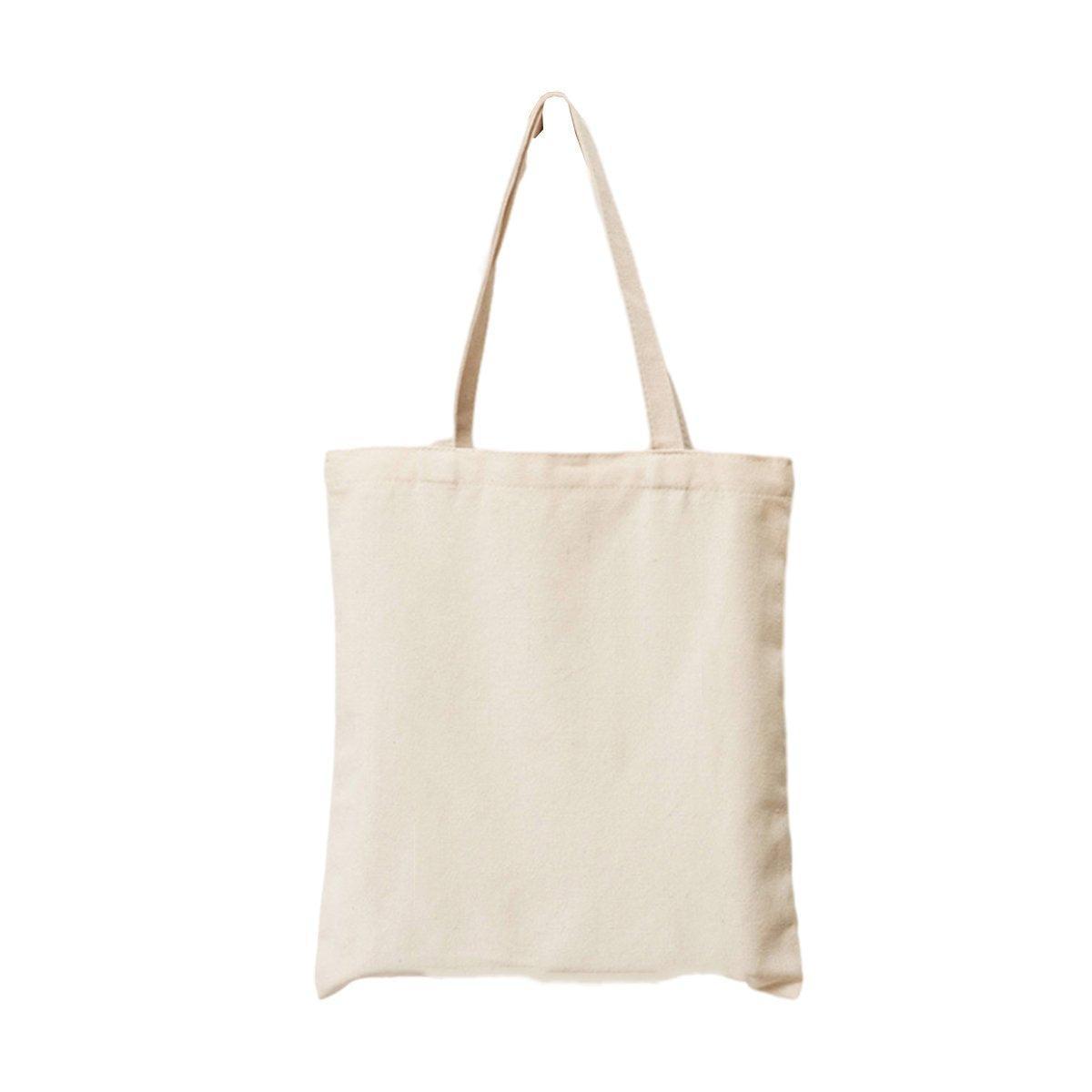 5PCS Canvas Tote Bag Cotton Blank DIY Shopping Shoulder Bags - White 35*40cm