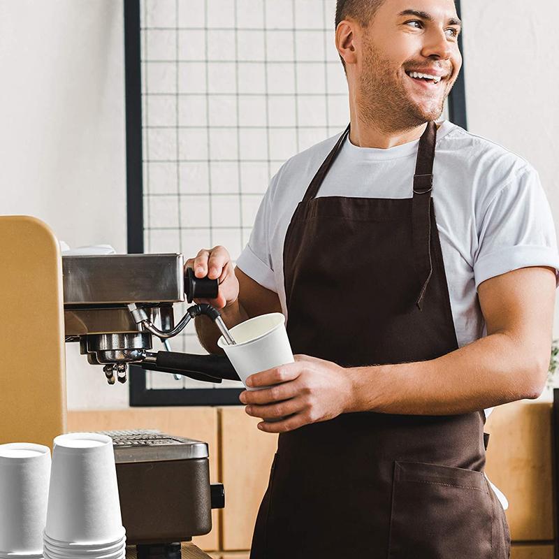 Disposable Coffee Cups 8oz Takeaway Paper Single Wall No Lids - 100pcs (50 Cups No Lids)