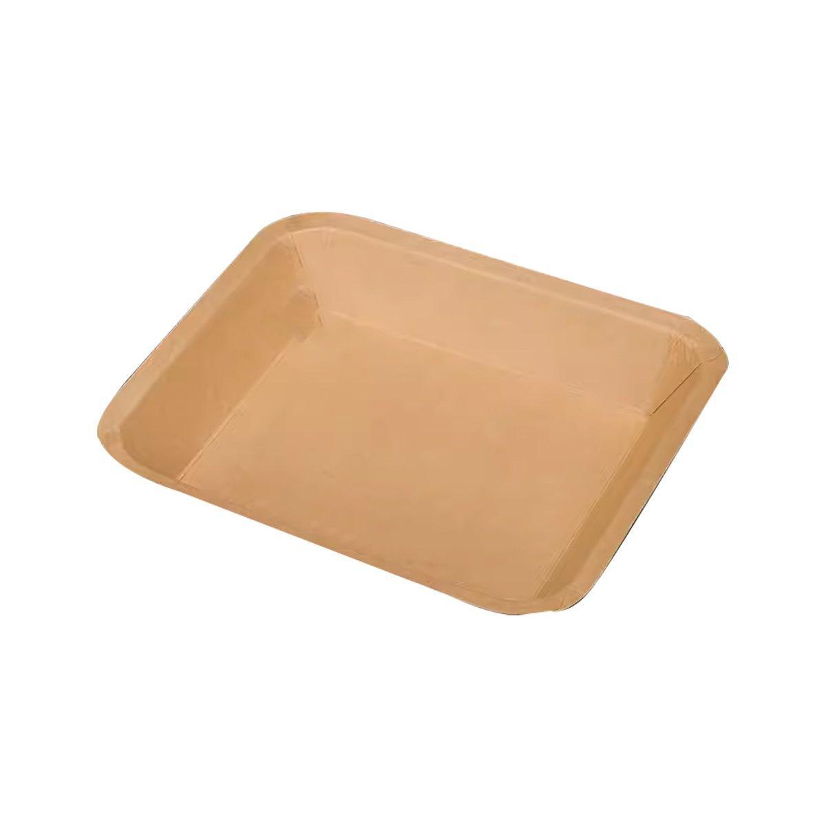 100pcs Eco-friendlyKraft Paper  Trays for Fries Snacks Greaseproof Hot Dog Trays - 6#400ml