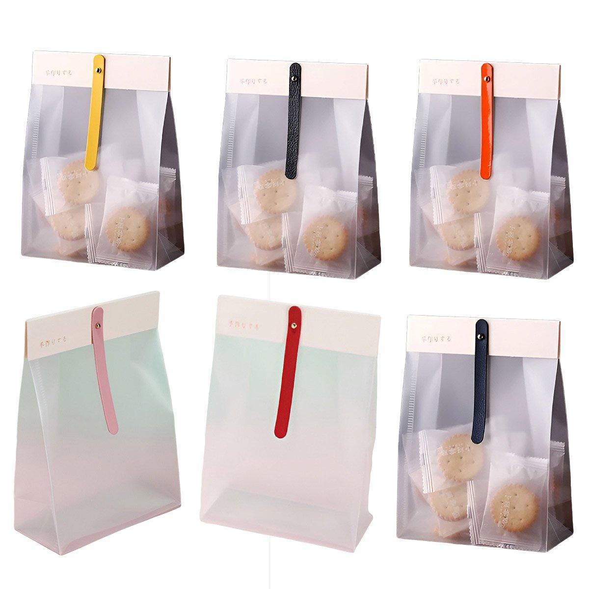 50pcs Transparent Snack Bags Biscuit Candy Bags Resealable Food Packaging - Blue