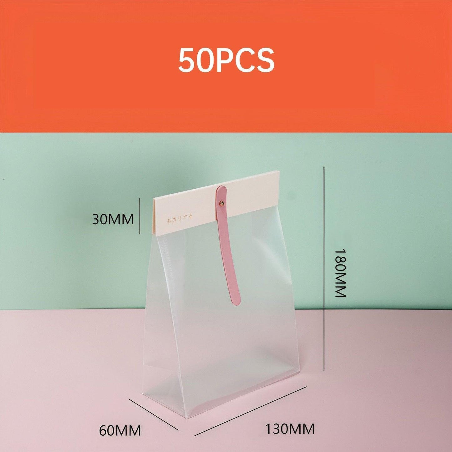 50pcs Transparent Snack Bags Biscuit Candy Bags Resealable Food Packaging - Blue