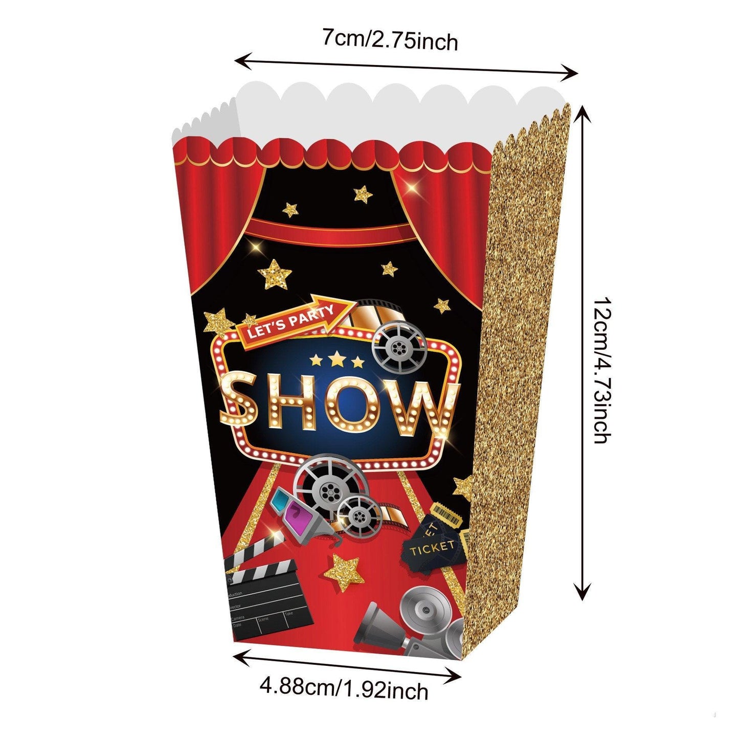 24 PCS Movie Night Snack Trays Popcorn Food Drink Holder Cinema Party Supplies - 24pcs-KY001