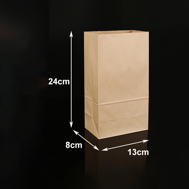 500PCS Kraft Food Paper Bags Brown Flat Bottom Lunch Bags Party Favour Bag - 500PCS-18*11*30CM