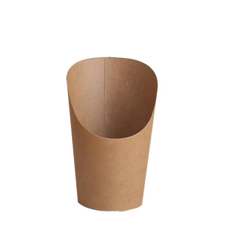 French Fries Holder Kraft Paper Cups Holder Disposable Paper Cups - 12OZ