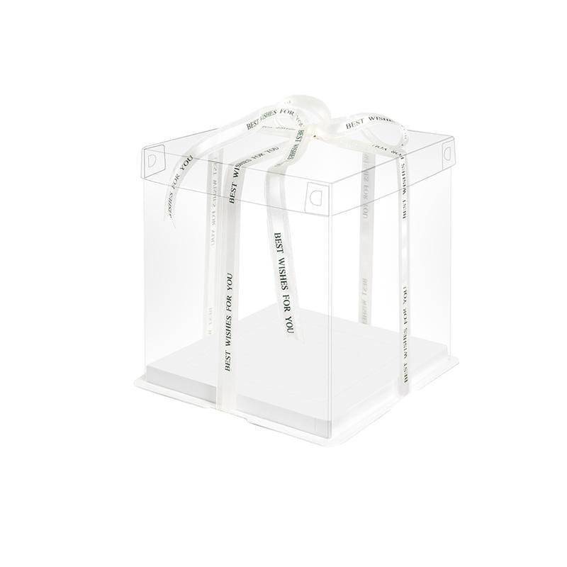 20 PCS Clear Treat Box Box Portable Cake Display Transparent Birthday Cake - 12 INCH(without ribbon)-Double
