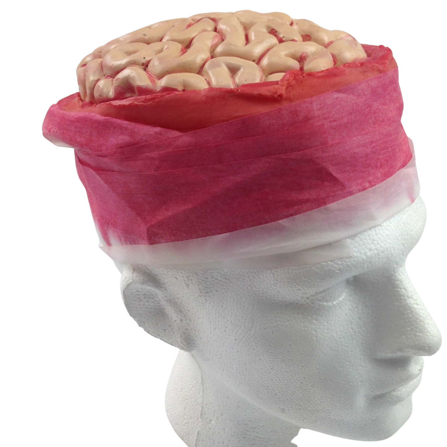 Zombie Brain Skull Cap Costume Halloween Bloody Headpiece Fancy Dress Bandage