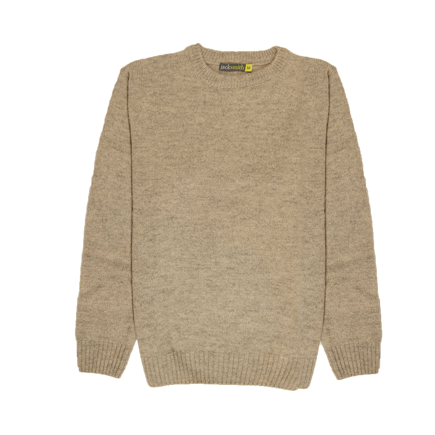 100% SHETLAND WOOL CREW Round Neck Knit JUMPER Pullover Mens Sweater Knitted - Beige (03) - M