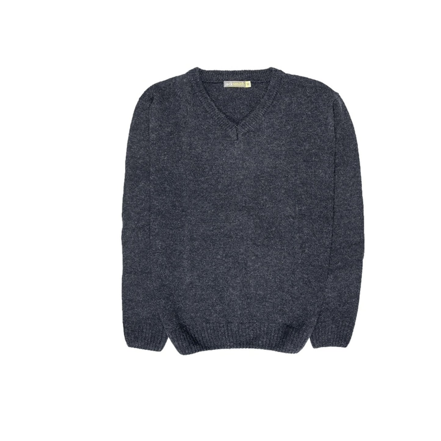 100% Shetland Wool V Neck Knit Jumper Pullover Mens Sweater Knitted - Navy (45) - S