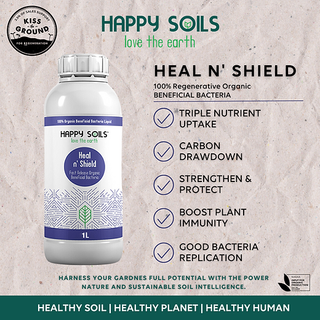 500ml Happy Soils Heal n' Shield -Beneficial Bacteria Immunity Boostertitle T-shirt small