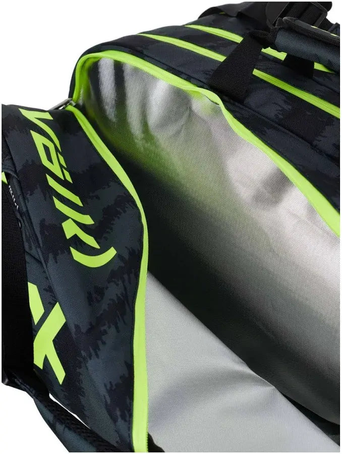 Volkl Zebra Combi Tennis Bag (Fits 6 - 9 Racquet Bag) Black/Neon Yellow