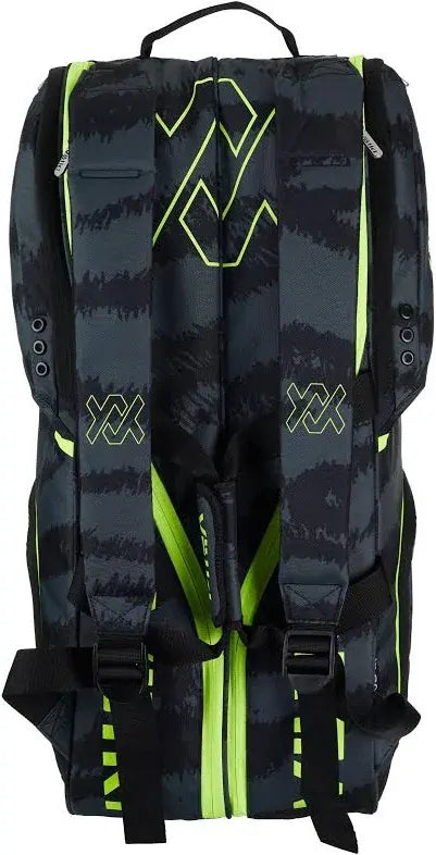 Volkl Zebra Combi Tennis Bag (Fits 6 - 9 Racquet Bag) Black/Neon Yellow