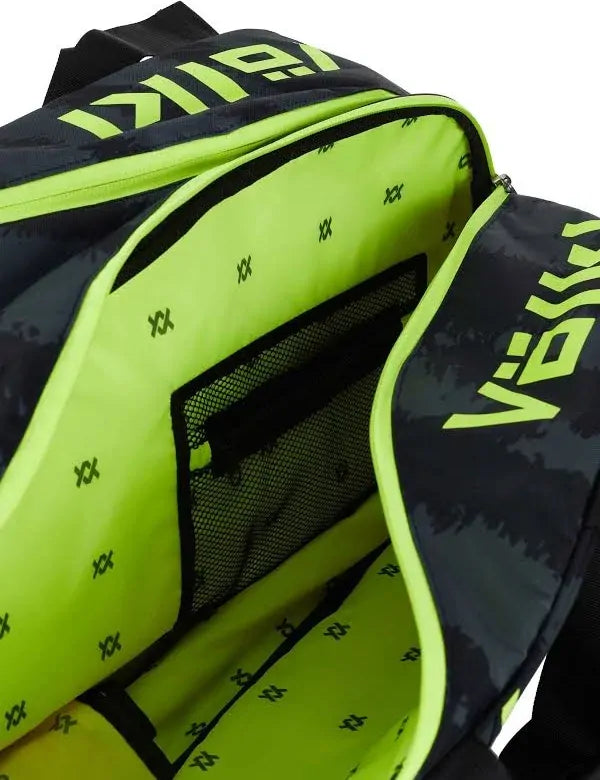 Volkl Zebra Combi Tennis Bag (Fits 6 - 9 Racquet Bag) Black/Neon Yellow