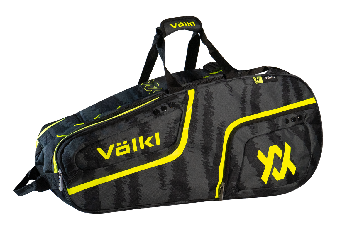 Volkl Zebra Combi Tennis Bag (Fits 6 - 9 Racquet Bag) Black/Neon Yellow