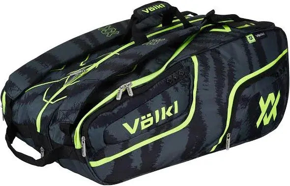 Volkl Zebra Combi Tennis Bag (Fits 6 - 9 Racquet Bag) Black/Neon Yellow