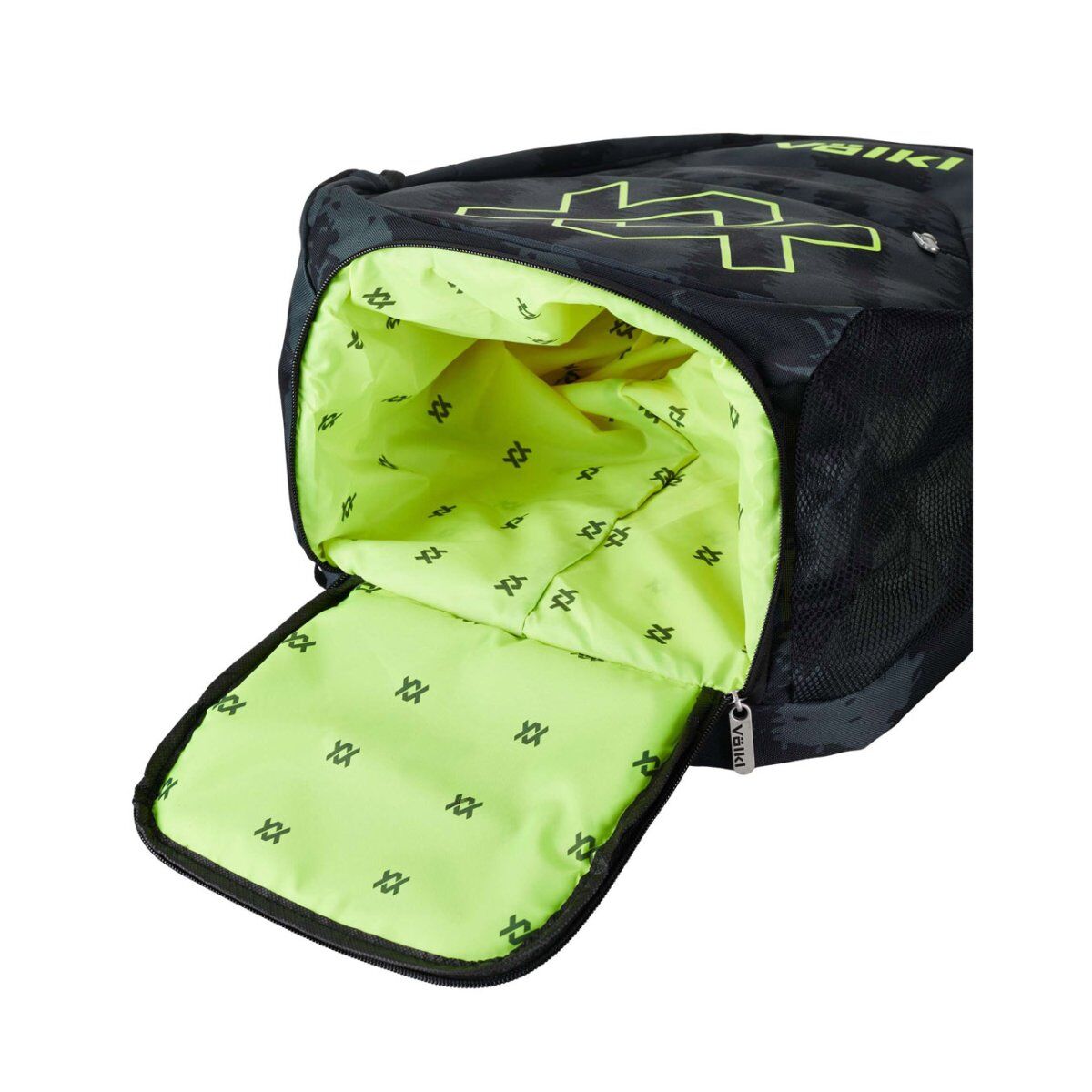 Volkl Zebra Team Backpack Bag w/ Tennis Racquet Sleeve in Black Neon Yellow