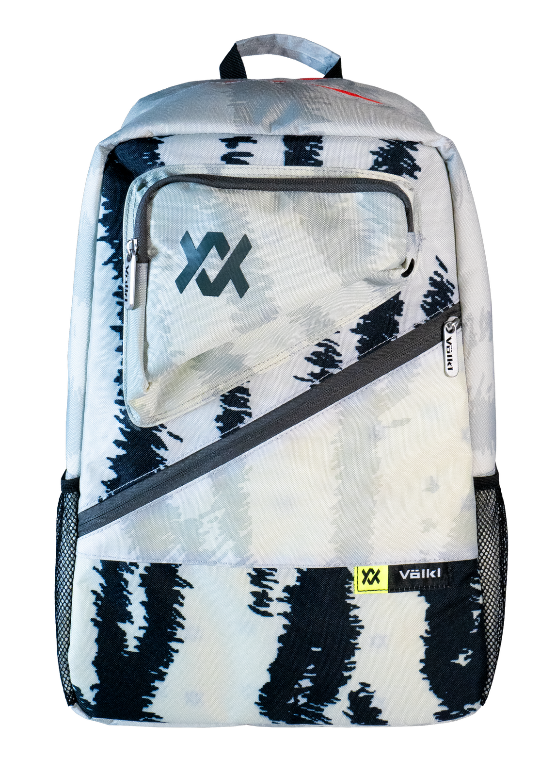 Volkl Zebra Backpack Bag w/ Tennis Racquet Sleeve in White Black