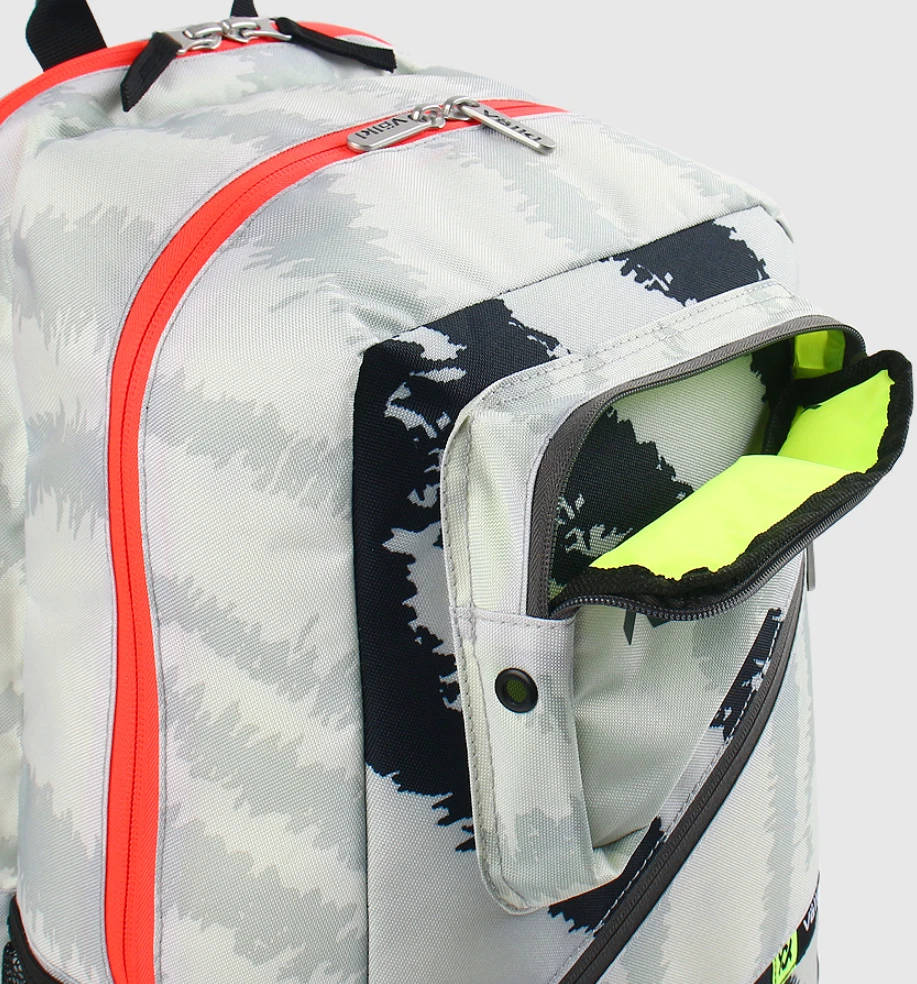 Volkl Zebra Backpack Bag w/ Tennis Racquet Sleeve in White Black