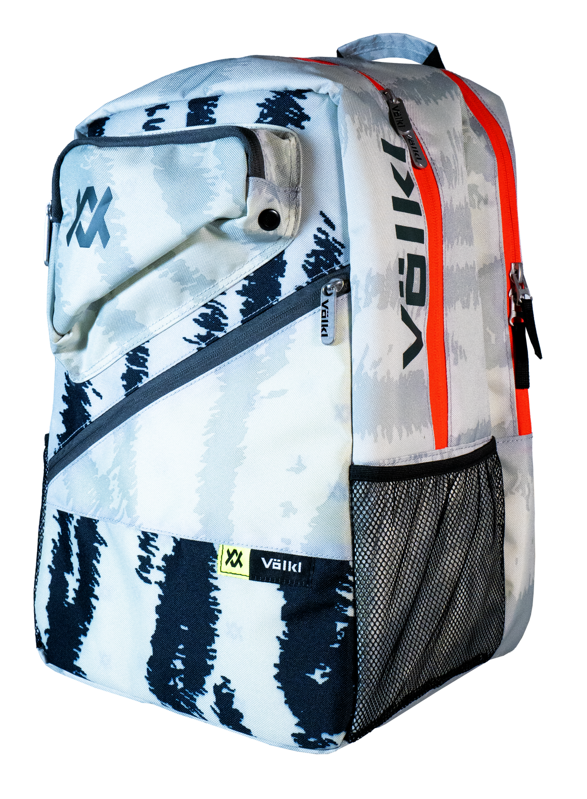 Volkl Zebra Backpack Bag w/ Tennis Racquet Sleeve in White Black