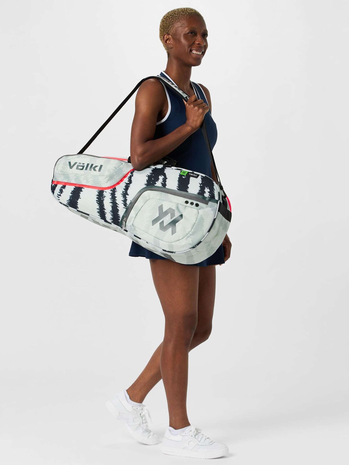 Volkl Zebra Pro Tennis Bag (Fits 3-5 Racquets) in White/Black