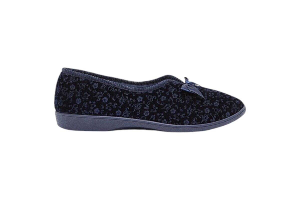 Grosby Womens Valerie 2 Comfortable Printed Indoor Slippers Navy