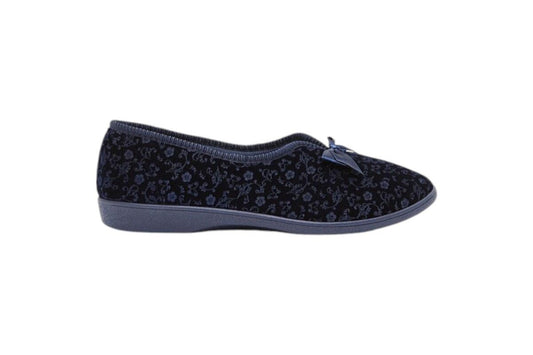 Grosby Womens Valerie 2 Comfortable Printed Indoor Slippers Navy
