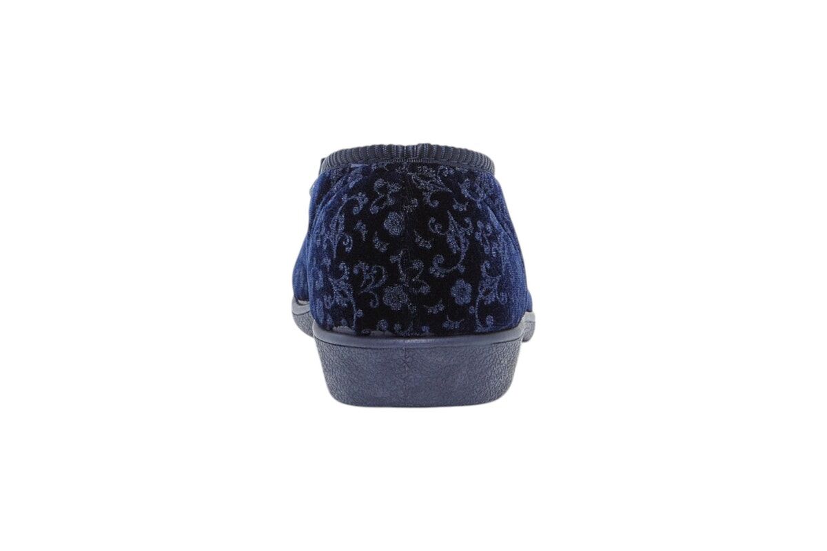 Grosby Womens Valerie 2 Comfortable Printed Indoor Slippers Navy